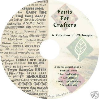 Craft Fonts for Scrapbooking & Card Making on CD ღ 