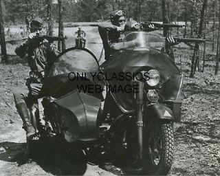 WWII HARLEY DAVIDSON SIDECAR MILITARY MOTORCYCLE PHOTO ARMY SOLDIERS 