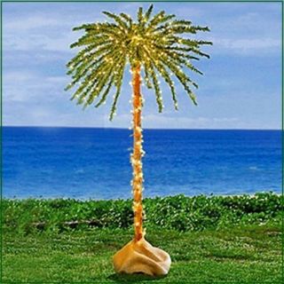 Foot Tropical Palm Tree with 300 Clear  Sparkly Lights Great Outdoor 