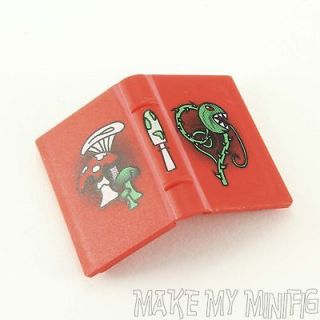 Lego Harry Potter Red Spell Book 2 x 3 with Mushrooms and Vine Pattern