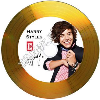 Harry Styles One Direction Signed Gold Disc with Autographs. Ideal 
