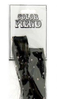 COLOR FIEND~ HOLIDAY BLACK RHINESTONES CLIP IN HAIR EXTENSIONS 