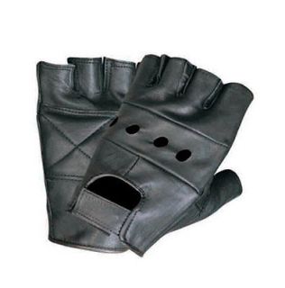 LARGE SIZE MENS THICK COW LEATHER FINGERLESS GLOVES BIKER MOTORCYCLE 