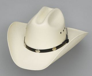 COWBOY STRAW CATTLEMAN HAT SILVER CONCHOS L to XL 7 1/4 to 7 5/8 or 58 