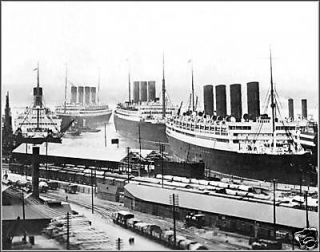 Poster Print The RMS Aquitania, RMS Olympic, SS Berengaria & The RMS 