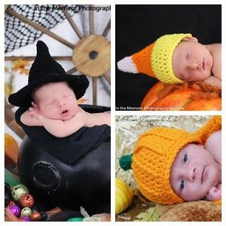Set of Halloween hats newborn photo props 0 3m costume witch, candy 