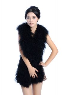 QD11577 New Real Mongolian Sheep Fur and Sheep Leather Vest/waistcoat 