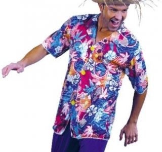 Mens Adult Hawaiian Tunic Shirt Fancy Dress Luau Party M/L 40 44 1st 