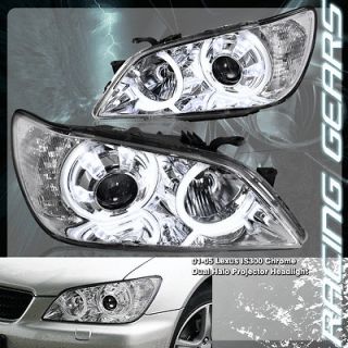   IS300 Chrome Housing Dual CCFL Halo LED Projector Head Lights Lamps