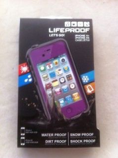   Lifeproof Waterproof case iPhone 4S 4 Purple + headphone adapter
