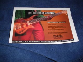 Pedulla Bass Guitars   Heard The Rumblings 1996 Ad