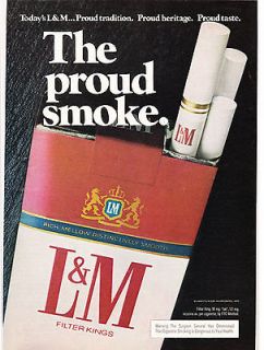 Original Print Ad 1975 Todays L&M Filter Kings Proud Tradition 