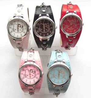 Wholesale 5 pcs Hello Kitty Children necklace wrist watch 5 Color Time 