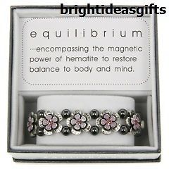 Equilibrium Jewellery   ANTIQUE SILVER FLOWER BRACELET   Hematite
