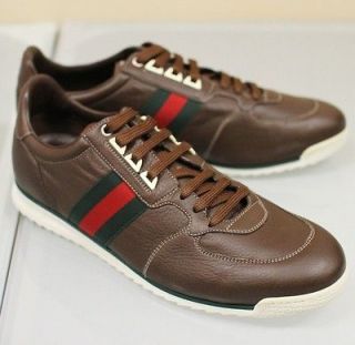 New Authentic Gucci Mens Leather Running Shoes Sneakers 14.5G (15 