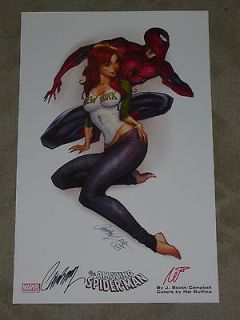   SDCC SPIDERMAN & MARY JANE PRINT ART BY   SIGNED BY J SCOTT CAMPBELL