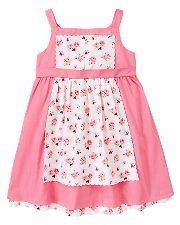 NWT Janie & Jack Strawberry Fields Print Pink Blossom Apron Dress