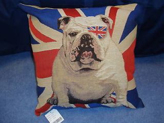 Union Jack Flag Winston Bulldog Woven Tapestry Cushion