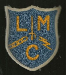 Vintage 1950s Letterman jacket sweater patch LMC light blue 6 shield