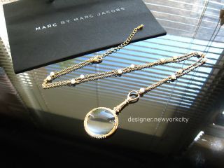 NEW Authentic MARC JACOBS Gold Monocle Magnifier Necklace
