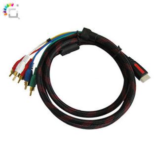 High Quality HDMI Male to 5 RCA RGB Audio Video AV Component Cable New