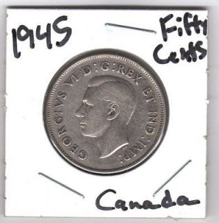 1945 FIFTY CENTS SILVER CANADA COIN (VERY VERY NICE)