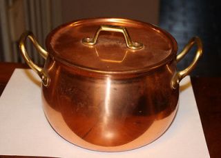 Vintage Copper Covered Pot Tagus Portugal