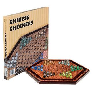 Wooden CHINESE CHECKERS Halma Marble Game Set