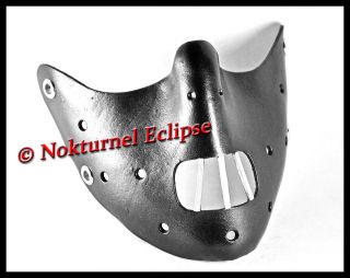 BLACK Hannibal Lecter Mouth Restraint Half Leather Mask Horror Cosplay 