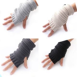   Unisex Womens & Mens Warmer Wool Fingerless Gloves 4 Colors M2182