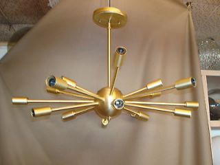 Satin Brass Sputnik Ceiling Fixture 18 arms