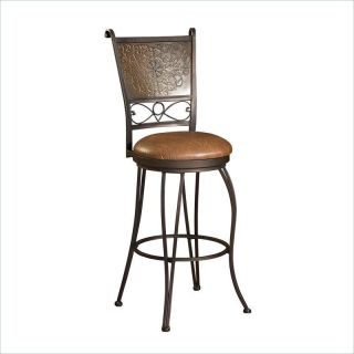 Powell Furniture Bronze w/Muted Copper Stamped Back Bar stool