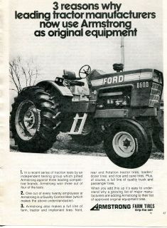 1973 Armstrong Farm Tires with Ford Blue 8600 Tractor Ad
