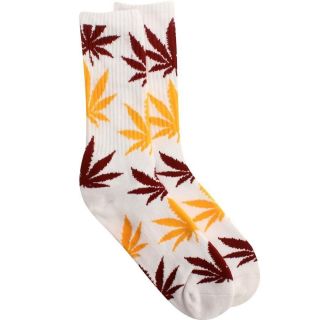HUF Plantlife Crew Socks (white / gold / burgundy)