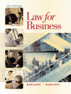 Law for Business by John Ashcroft and Janet Ashcroft 2001, Hardcover 