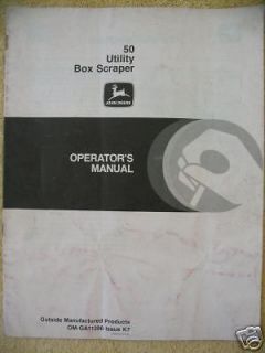 john deere 50 box scraper scarifier operator manual one day