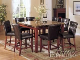 Pc Bologna Counter Height Faux Marble Top Dining Table Set
