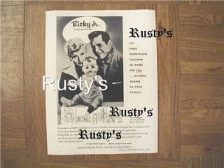 1953 Amer. Character RICKY, JR. and I LOVE LUCY DESI AD