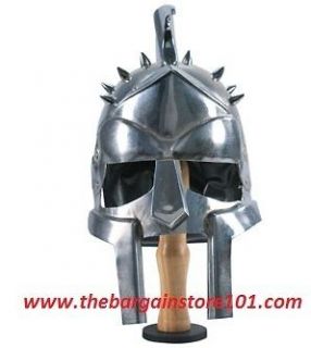   Movie The Gladiator Helmet of Maximus Roman Steel Helm Greek & Stand