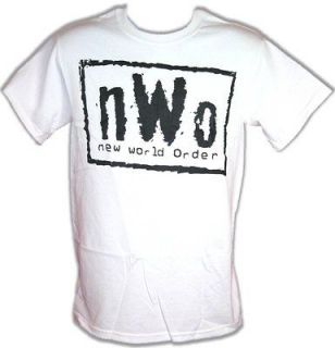 nWo New World Order White WCW T shirt with Black Logo