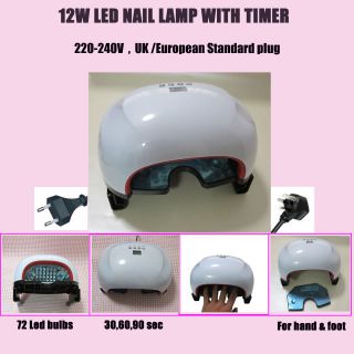 Nail Dryer New 12W LED UV Lamp Gel Cure for UV Nail Polish Gel Led 