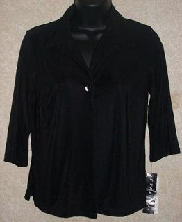 NEW Womens Black Stretch Top Shirt Blouse Dillards $39 P S