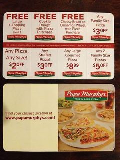 Papa Murphys Pizza   Fundraiser Coupon Card Pack of 25 **FREE 
