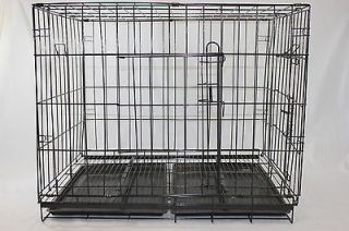 36 Inch Dog Cage Black/ Folding Pet Crate/ Foldable Wire Suitcase Free 