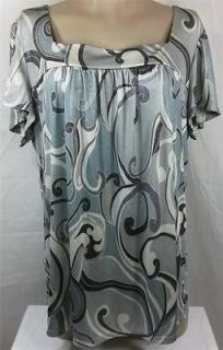 New Womens Plus Size Clothing INC 1X Gray Shirt Top Blouse
