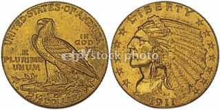 50, Quarter Eagle, 1911, Indian Head