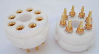   EL38 6550 KT88 6SN7 5AR4 6V6 KT66 CMC Style Ceramic Gold Tube Socket