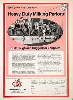 1978 Ad Clay Equipment Cedar Falls Iowa Milking Parlor Farming 