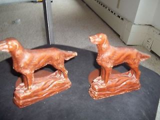 vintage carved pointer dog bookends (English or Irish setters)