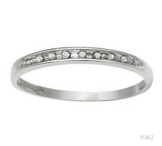   Silver + REAL DIAMOND   Womens Anniversary Wedding Band Ring Size 7